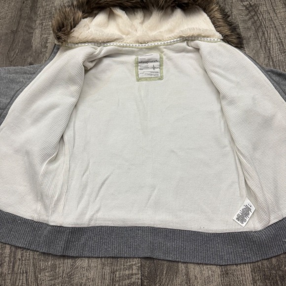 Y2K Aeropostale Grunge Faux Fur Thermal Lined Zip Up Hoodie Sz L - Picture 10 of 12
